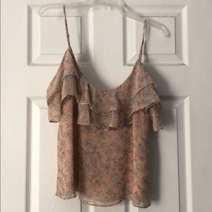 Floral Cold Shoulder Cream top